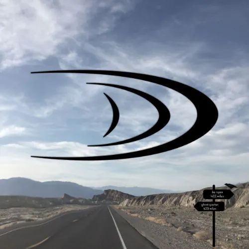 Diana Drive logo over a desert highway, with road signs to Be Open and Ghost Quarter